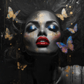 Queen Amara – Butterfly Beauty 12×12 Canvas Wall Art