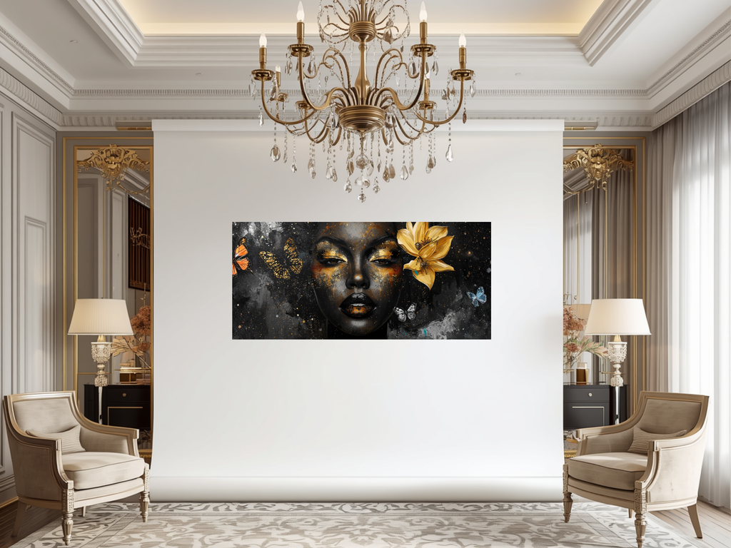 Golden Becoming – Butterfly Beauty 40×12 Panoramic Canvas