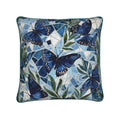 Blue Butterfly Outdoor Cushion | Mosaic Pattern Patio Pillow | Garden