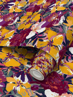 Jewel Tone Botanical Repeat Pattern | Vibrant Floral Wallpaper Design