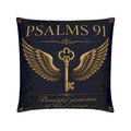 Psalm 91 Christian Pillow Navy | Luxury Scripture Home Décor