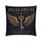 Psalm 91 Christian Pillow Navy | Luxury Scripture Home Décor