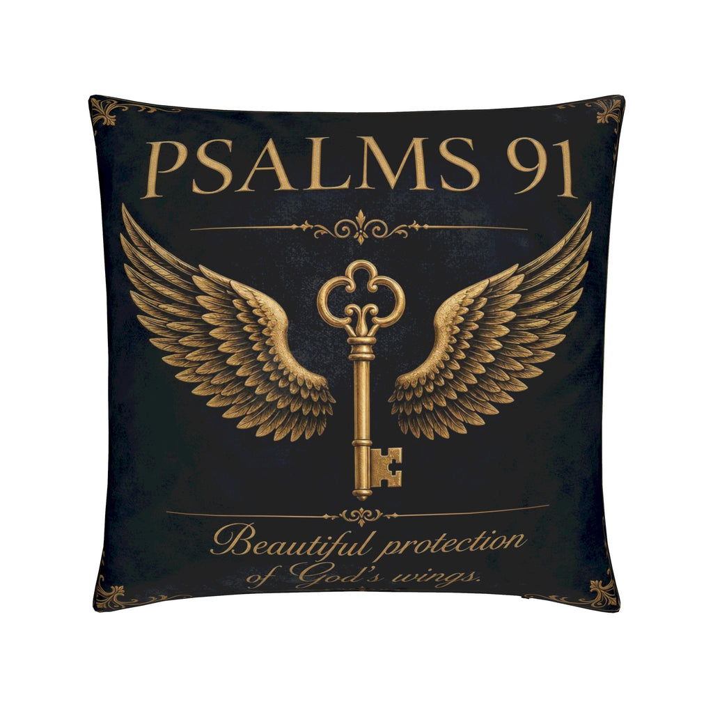 Psalm 91 Christian Pillow Deep Navy | Luxury Scripture Home Décor