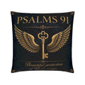 Psalm 91 Christian Pillow Deep Navy | Luxury Scripture Home Décor