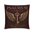 Psalm 91 Christian Pillow Burgundy | Luxury Scripture Home Décor