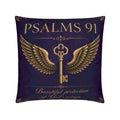 Psalm 91 Christian Pillow Purple | Luxury Scripture Home Décor
