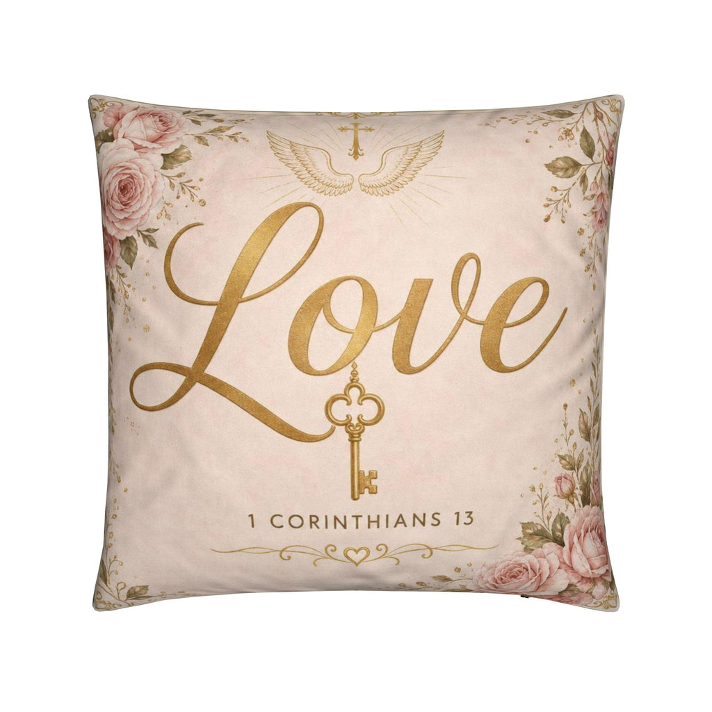 1 Corinthians 13 Love Christian Pillow | Luxury Scripture Home Décor