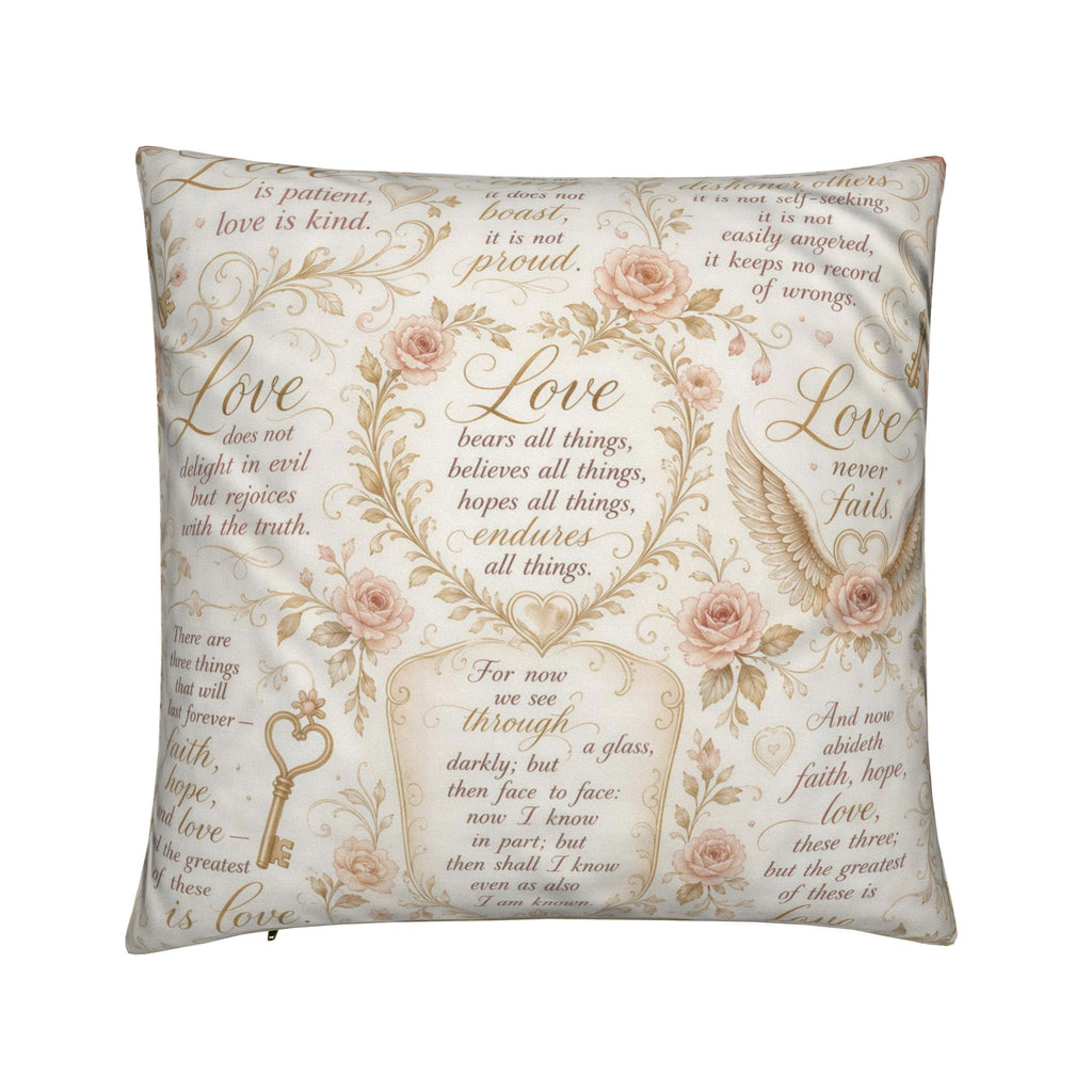 1 Corinthians 13 Love Christian Pillow | Luxury Scripture Home Décor