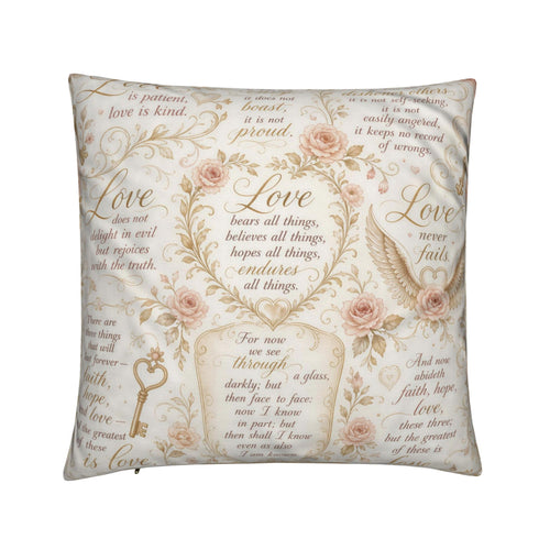 1 Corinthians 13 Love Christian Pillow | Luxury Scripture Home Décor