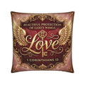 1 Corinthians 13 Love Christian Pillow Red | Luxury Scripture Home