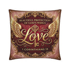 1 Corinthians 13 Love Christian Pillow Red | Luxury Scripture Home
