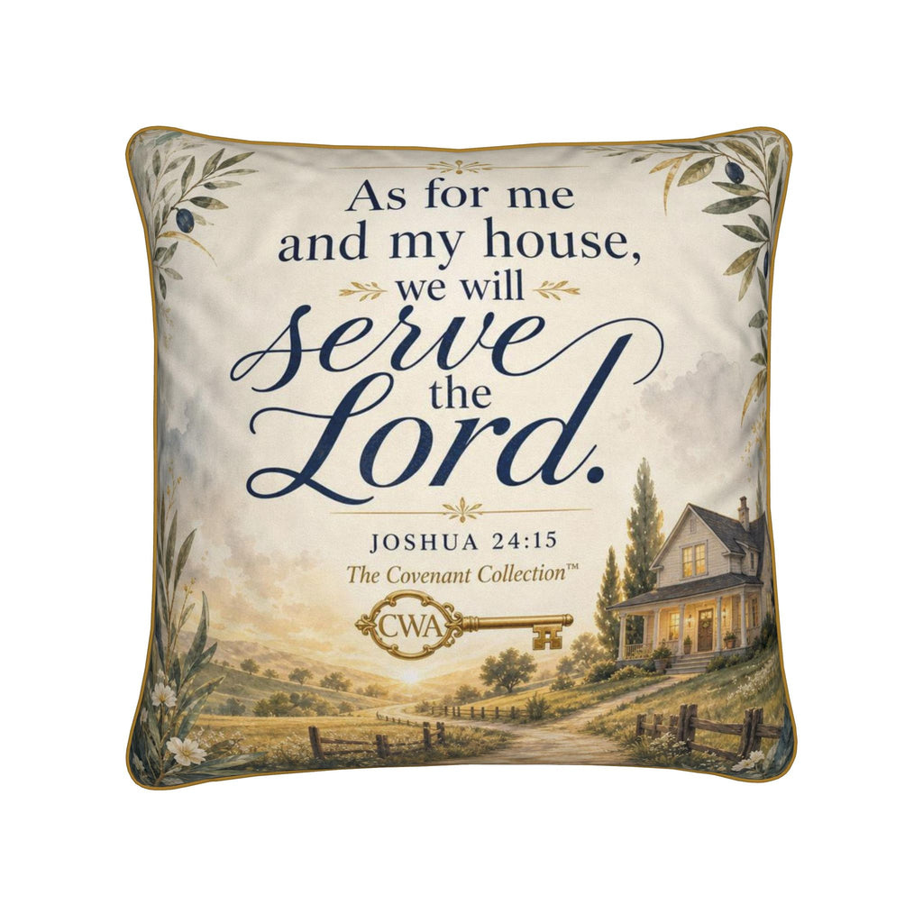 Joshua 24:15 Christian Pillow | Christian Housewarming Gift | Covenant