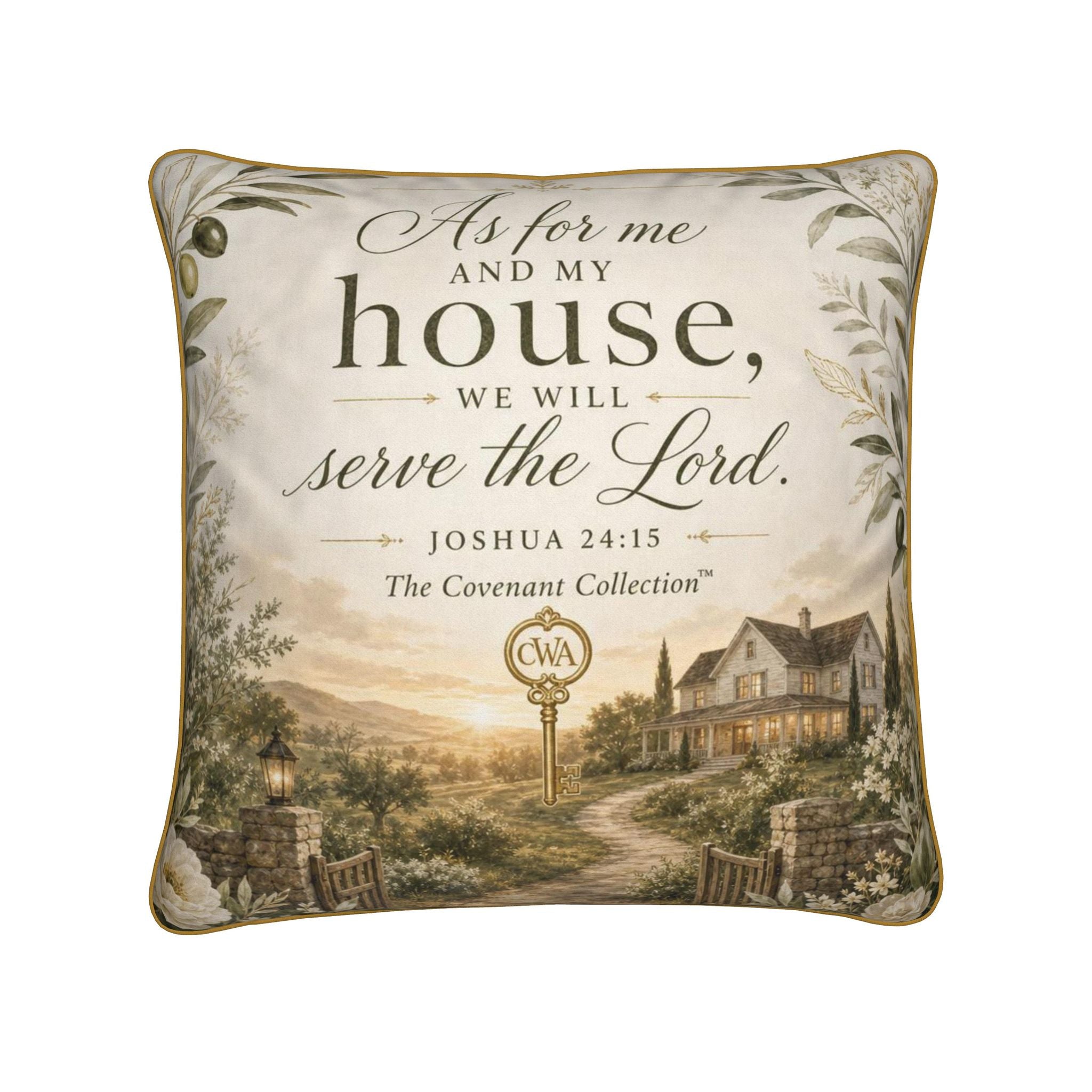 Joshua 24:15 Christian Pillow | Christian Housewarming | Covenant 2