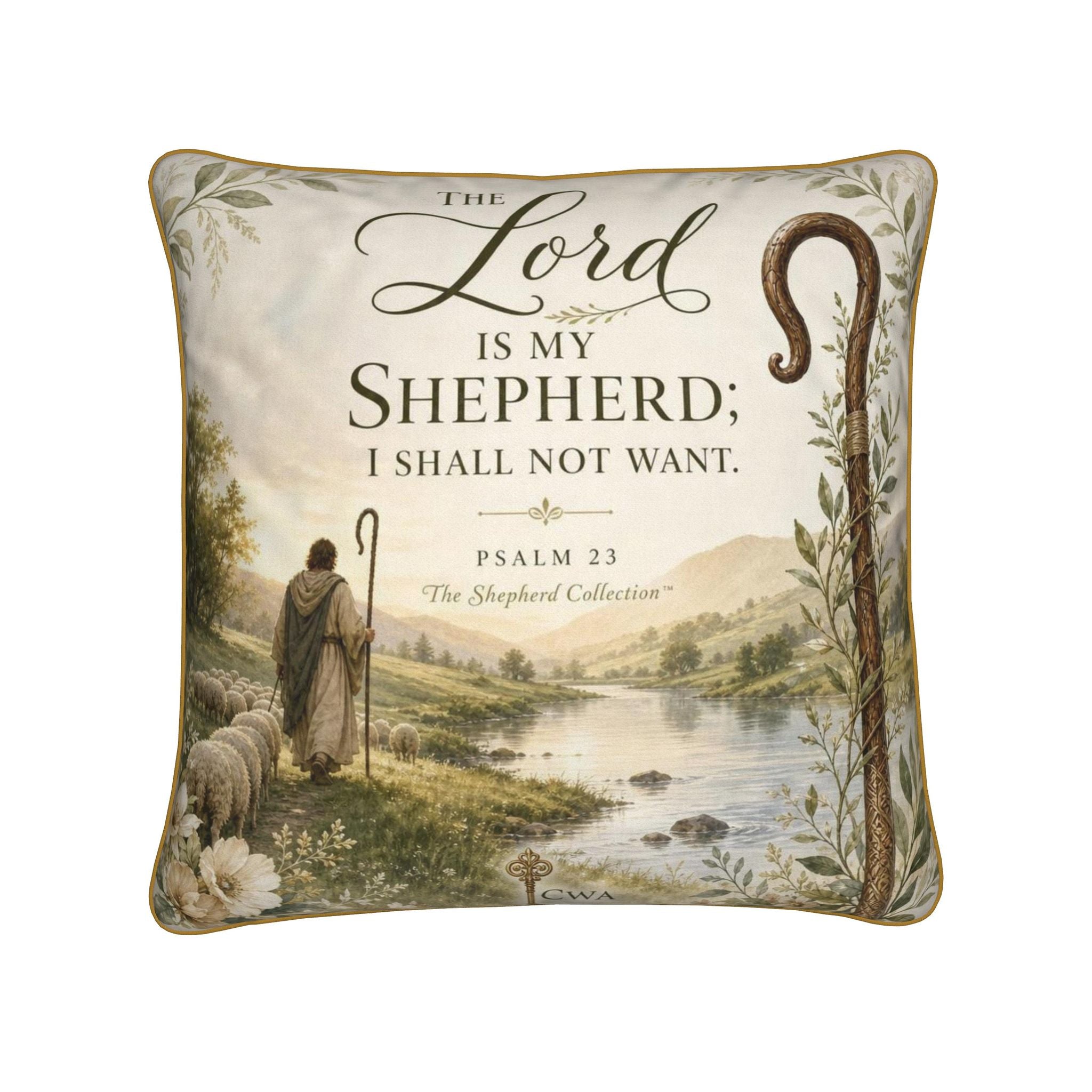 Psalm 23 Decorative Pillow | Christian Bedroom Décor | Shepherd Collec