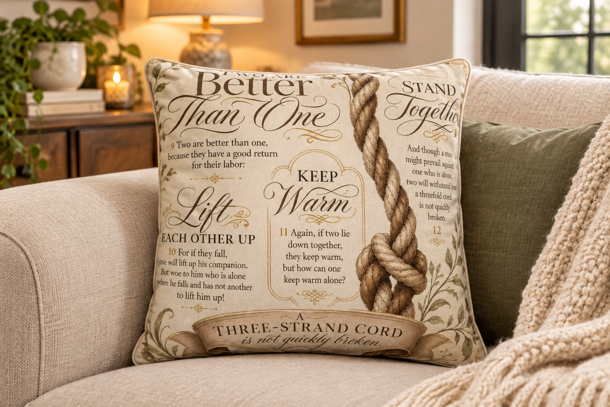 Ecclesiastes 4 Three-Strand Luxury Pillow | Christian Wedding Gift