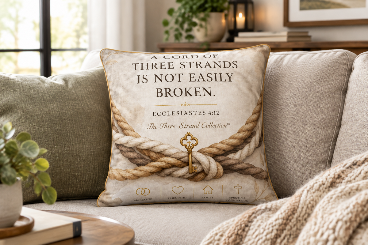 Ecclesiastes 4 Three-Strand Luxury Pillow | Christian Wedding Gift v2