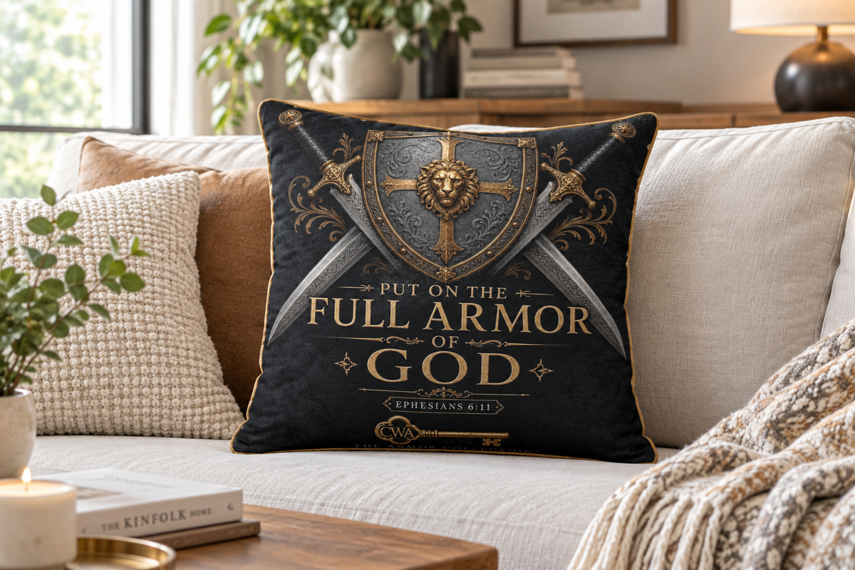 Armor of God Luxury Pillow | Ephesians 6 Christian Home Décor