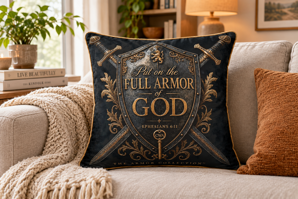 Armor of God Luxury Pillow | Ephesians 6 Christian Home Décor V2