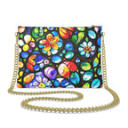 Floral Petals Crossbody Bag With Chain | Luxury Floral Leather Handbag