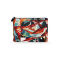 Red & Blue Leather Pouch | Luxury Floral Leather Handbags & Access