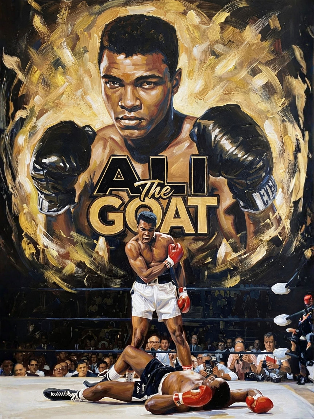 Ali the GOAT "Gold" | Fighting Spirit | Boxing, Gym & Resilience Wall Art