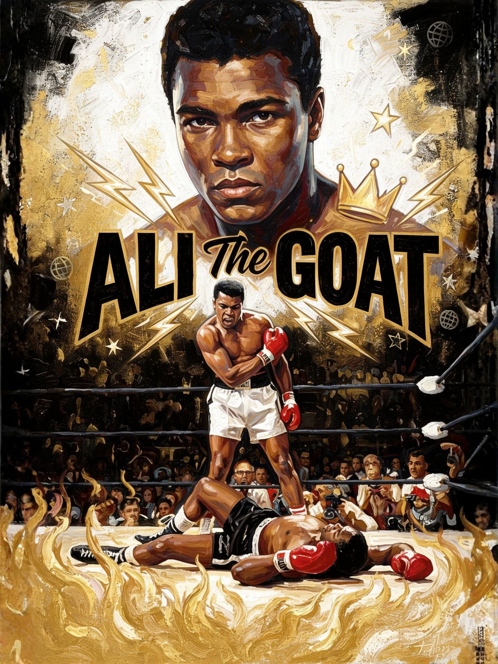 Ali the GOAT "Fire" | Fighting Spirit | Boxing, Gym & Resilience Wall Art