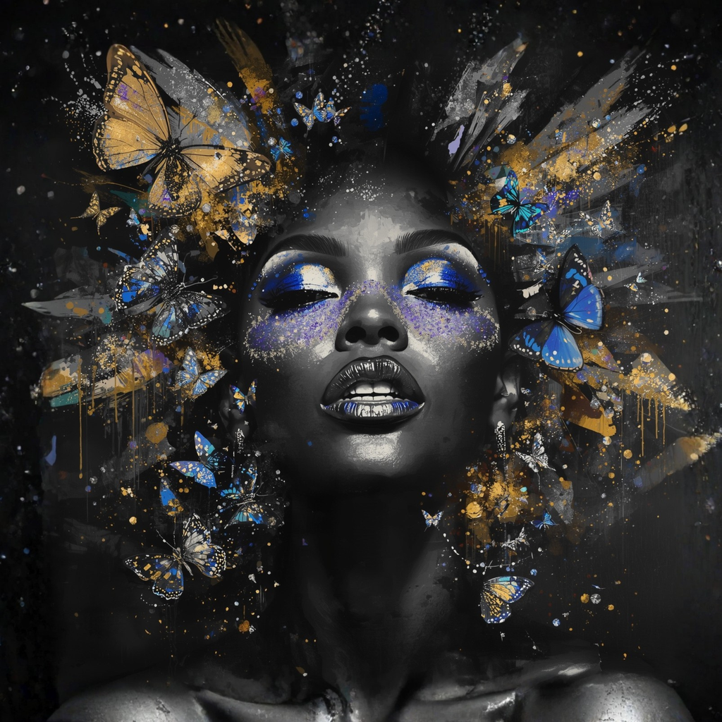 Crowned in Light – Butterfly Beauty 12×12 Framed Wall Art