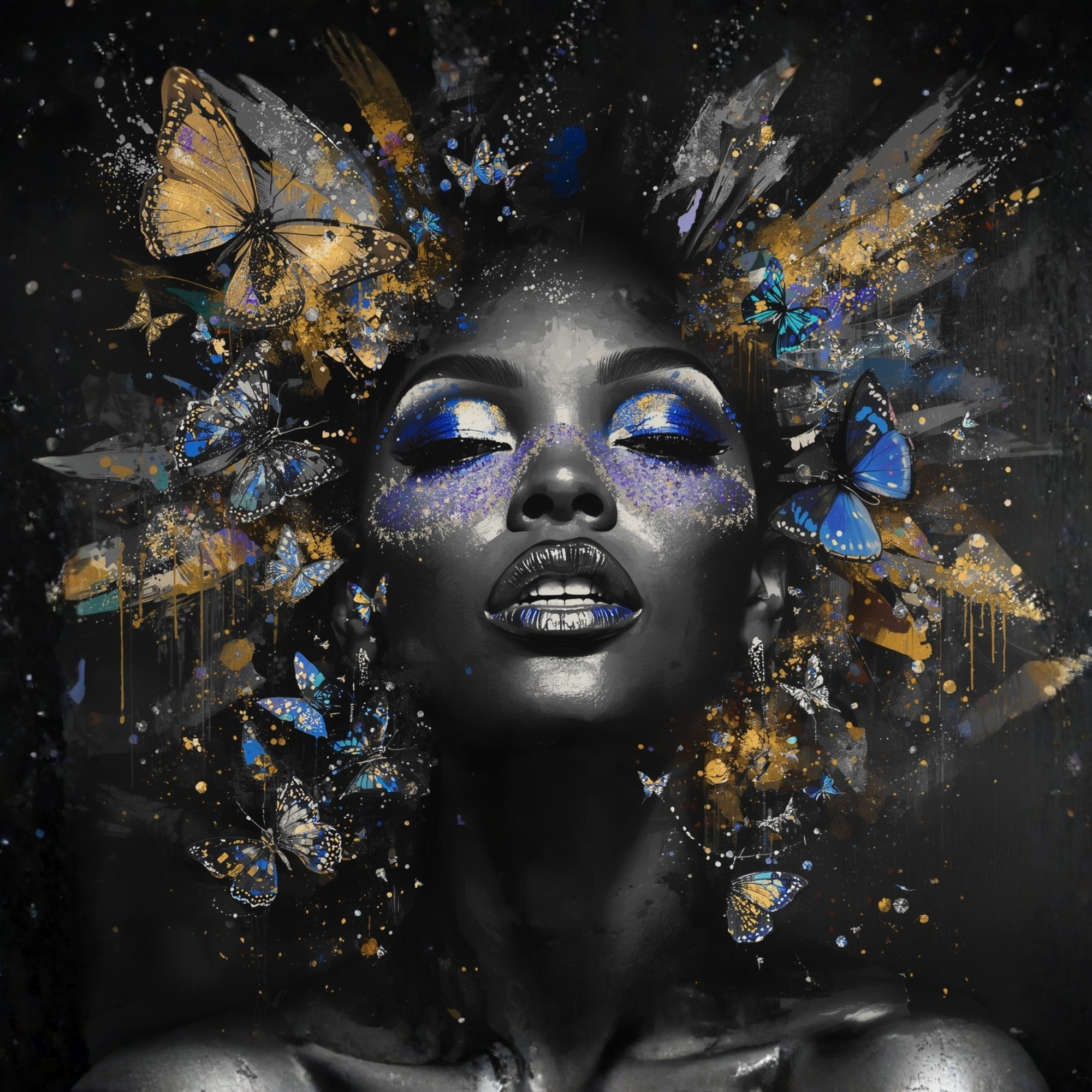 Crowned in Light – Butterfly Beauty 12×12 Framed Wall Art