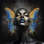 Lady Sanaa – Butterfly Beauty 12×12 Canvas Wall Art