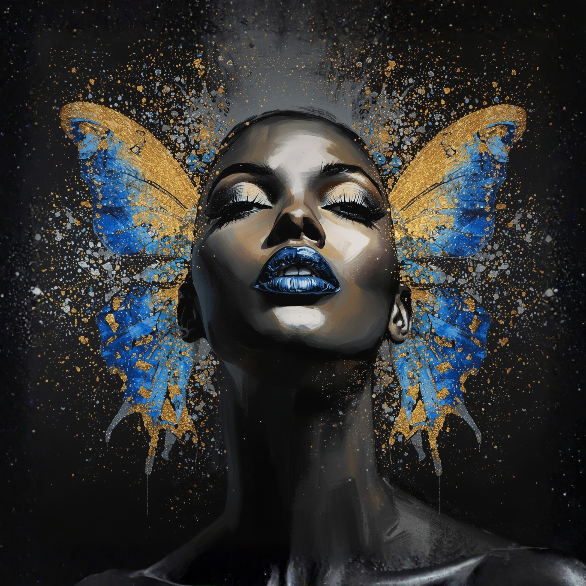 Lady Sanaa – Butterfly Beauty 12×12 Canvas Wall Art