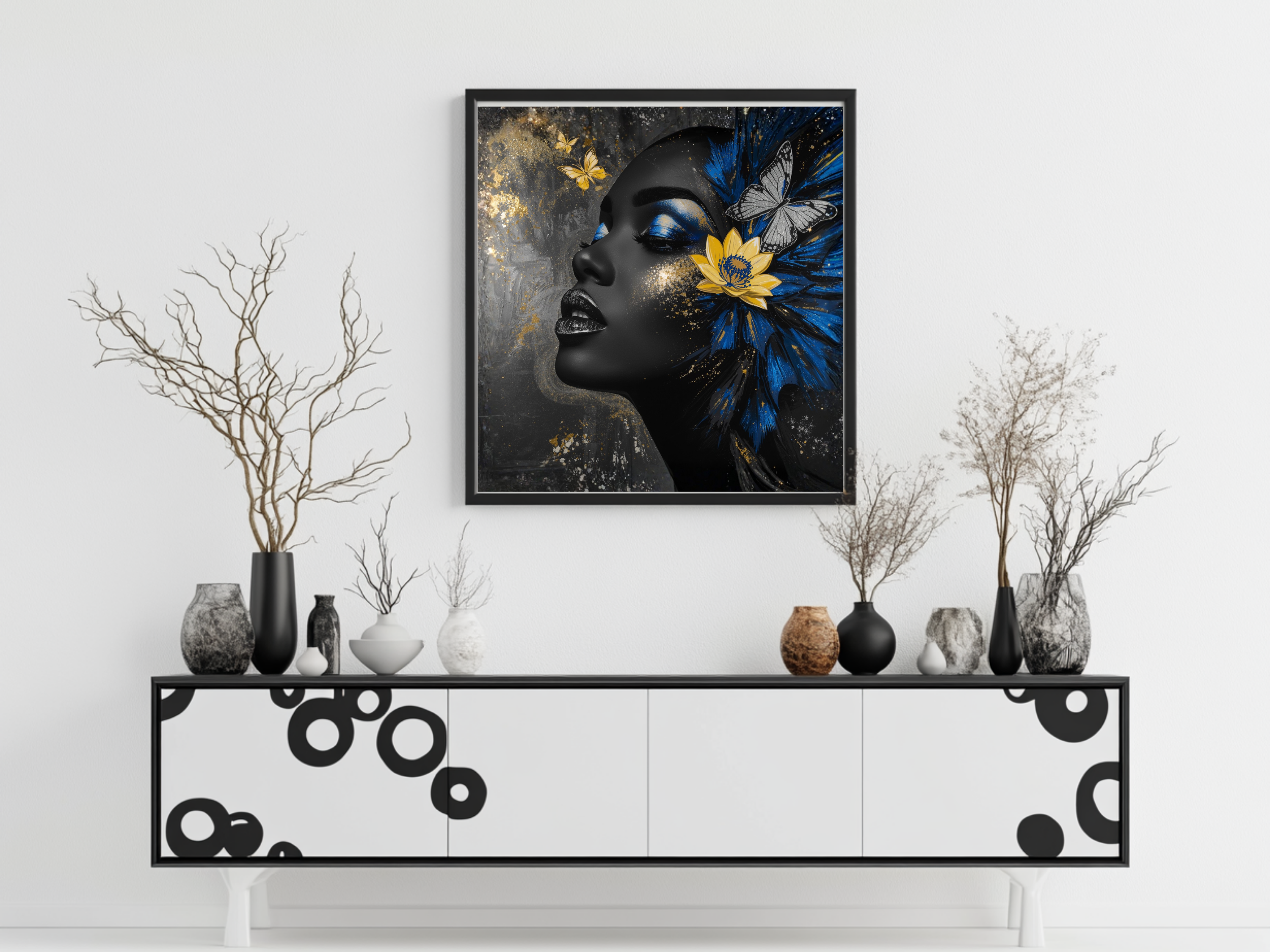 Lady Ayanna – Butterfly Beauty 12×12 Framed Wall Art