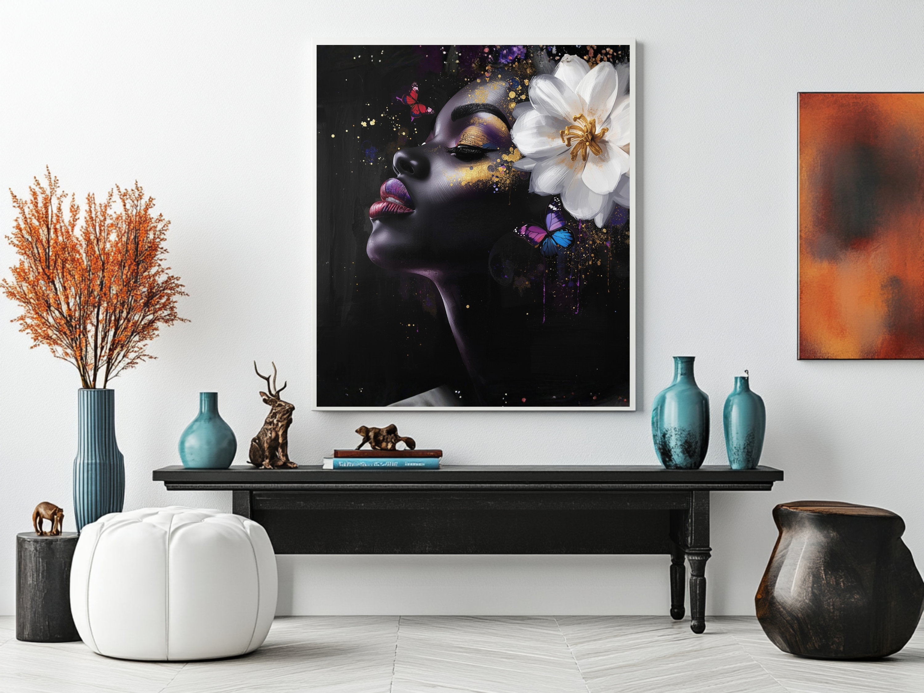 Lady Imani – Butterfly Beauty 12×12 Canvas Wall Art