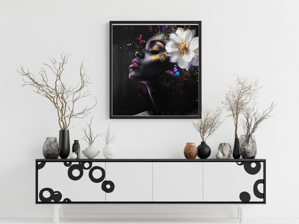 Lady Imani – Butterfly Beauty 12×12 Canvas Wall Art