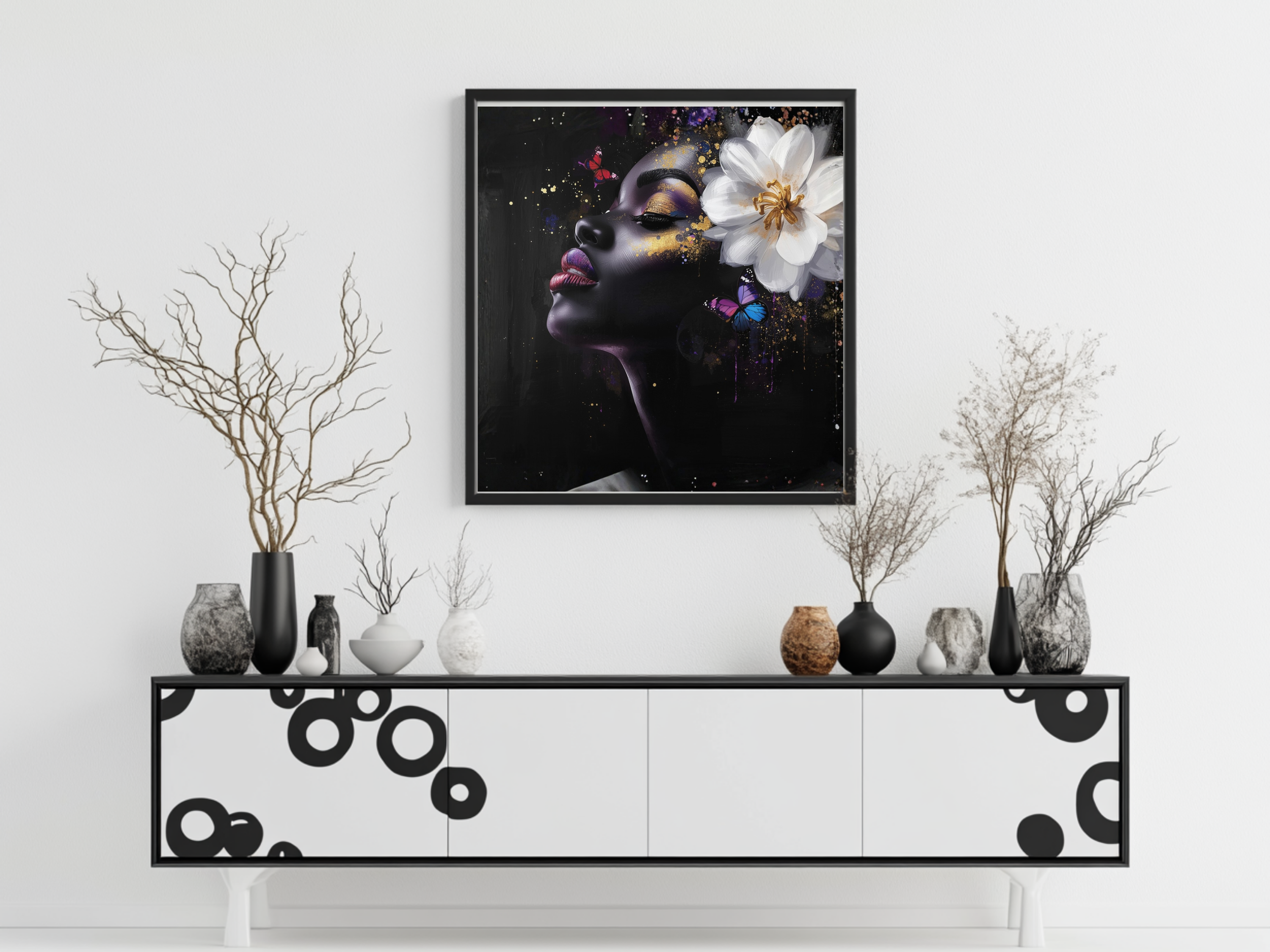Lady Imani – Butterfly Beauty 12×12 Canvas Wall Art