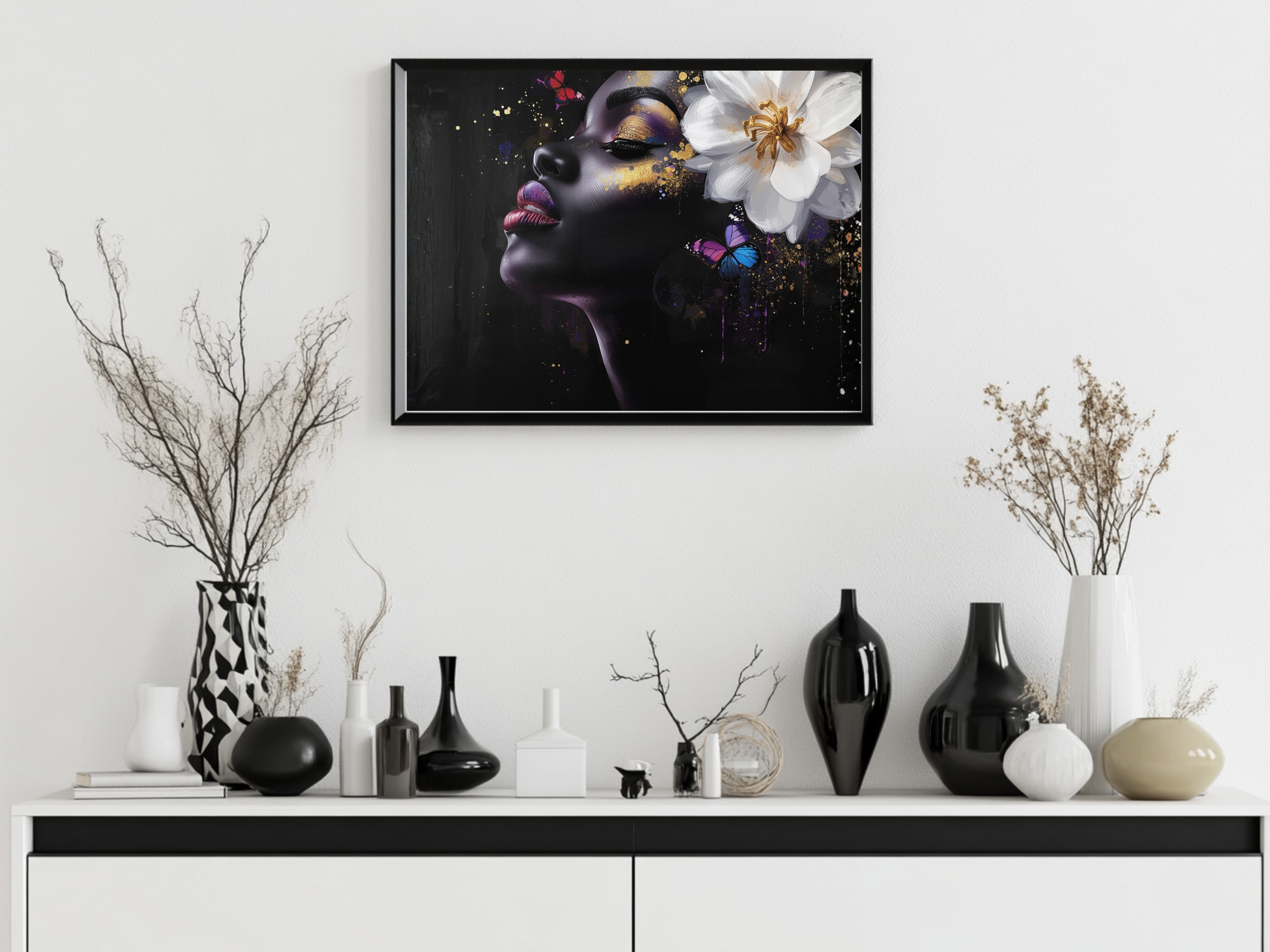 Lady Imani – Butterfly Beauty 12×12 Canvas Wall Art