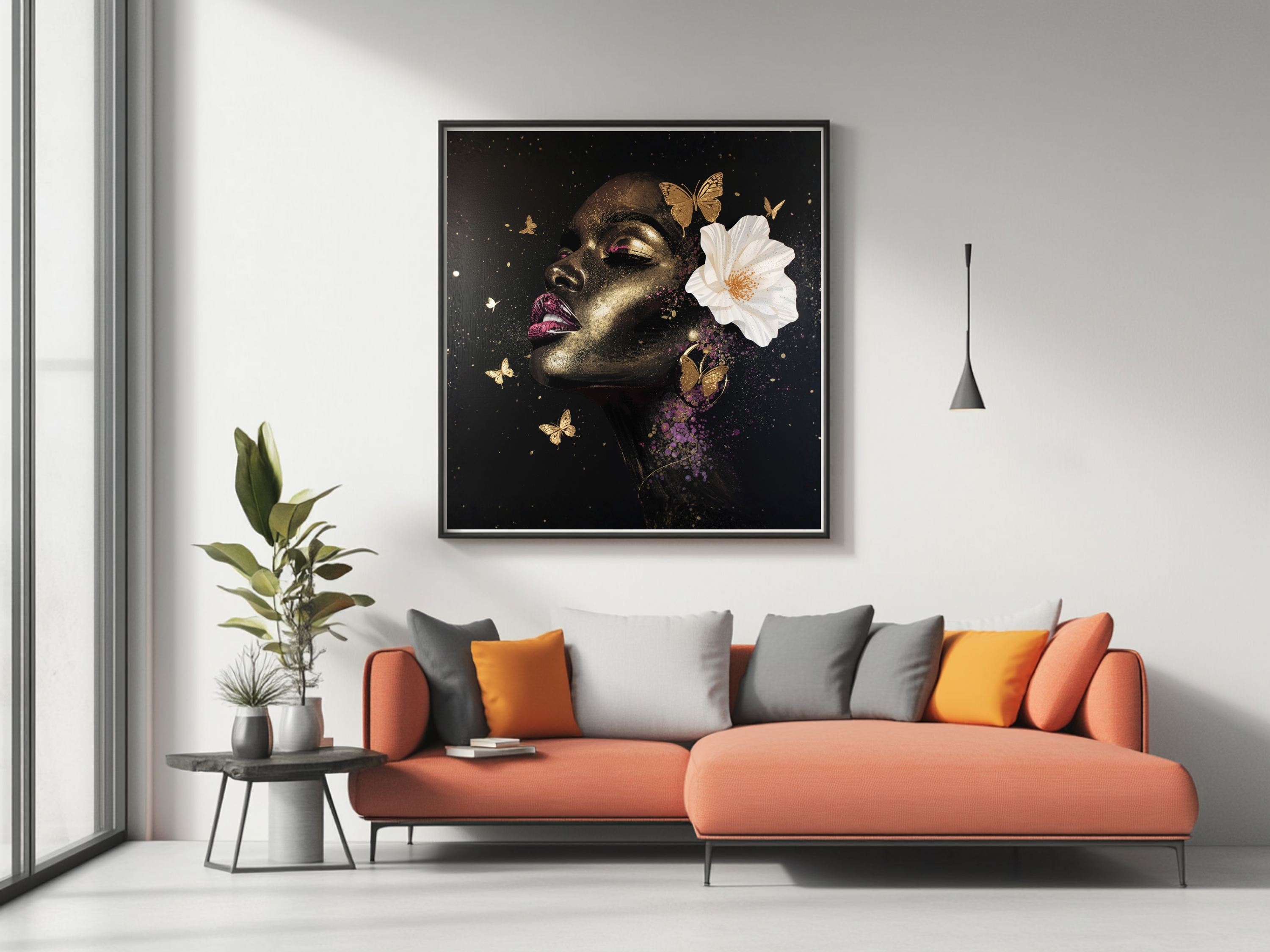 Lady Samara – Butterfly Beauty 12×12 Framed Wall Art