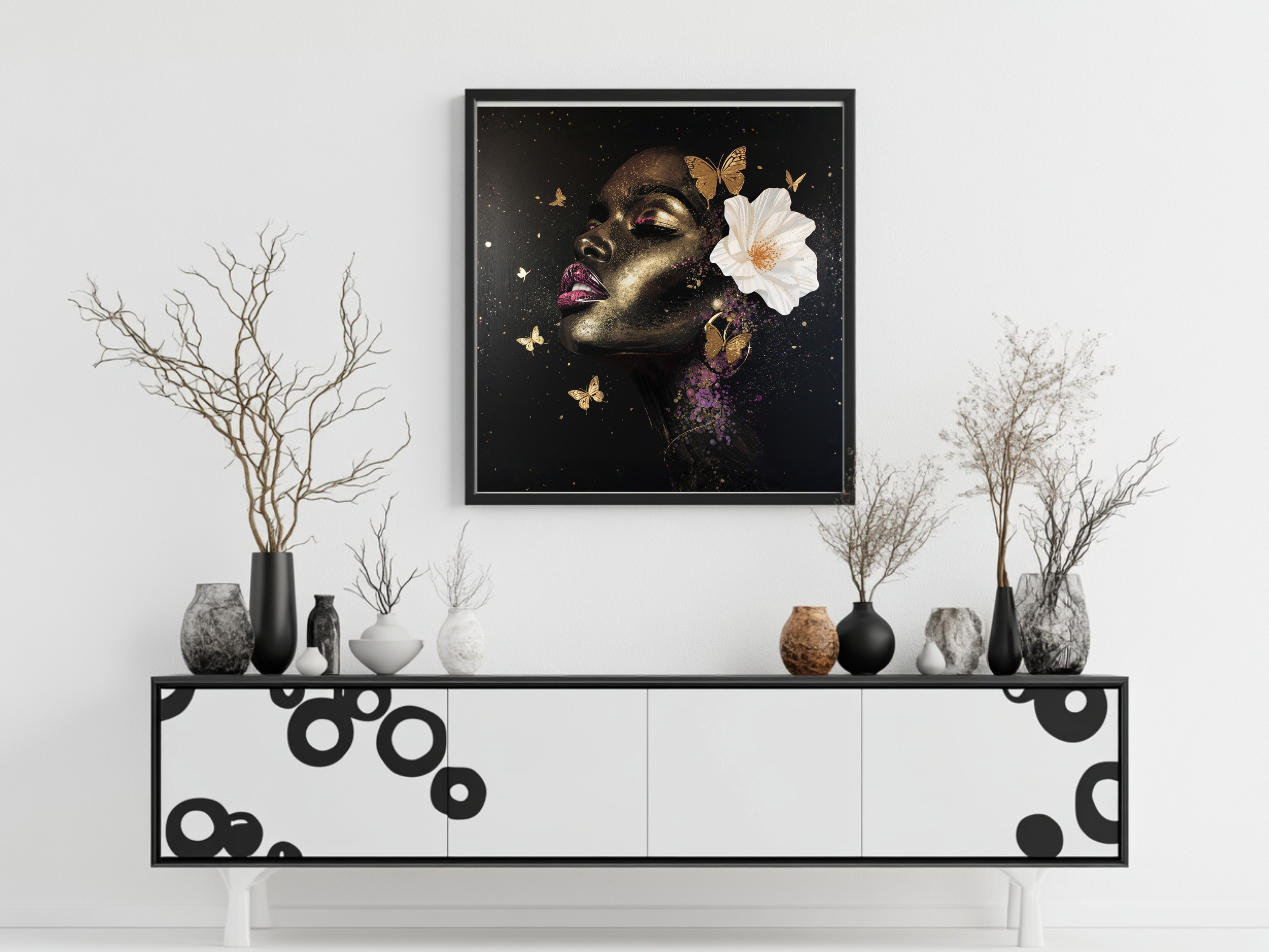 Lady Samara – Butterfly Beauty 12×12 Framed Wall Art