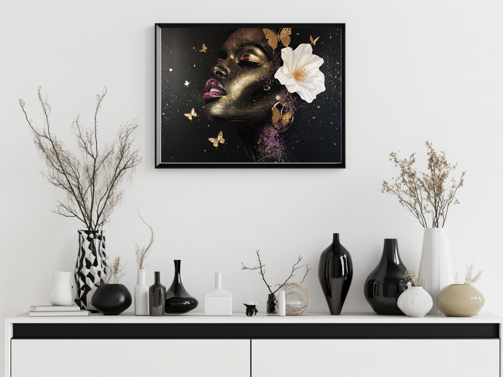 Lady Samara – Butterfly Beauty 12×12 Framed Wall Art