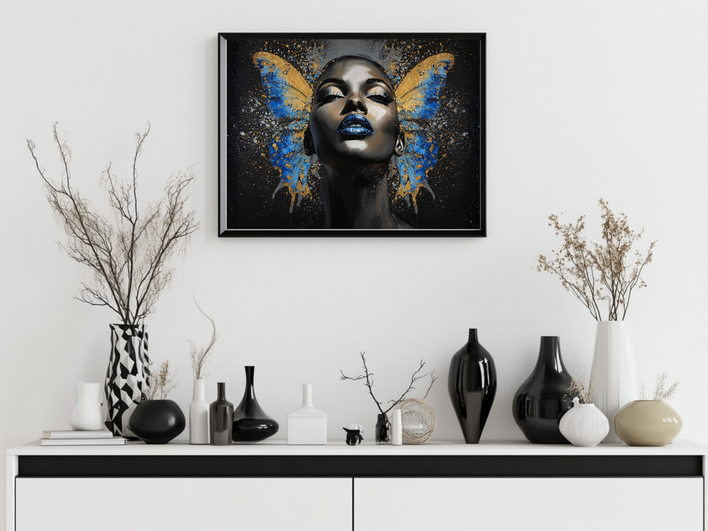 Lady Sanaa – Butterfly Beauty 12×12 Canvas Wall Art
