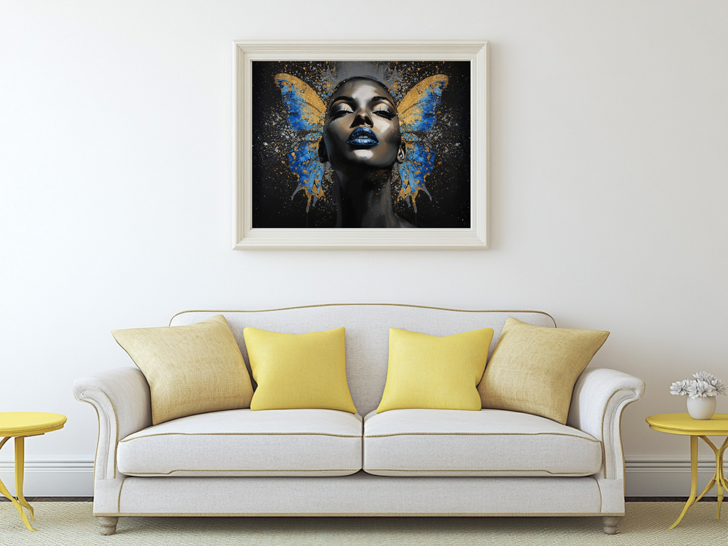 Lady Sanaa – Butterfly Beauty 12×12 Canvas Wall Art