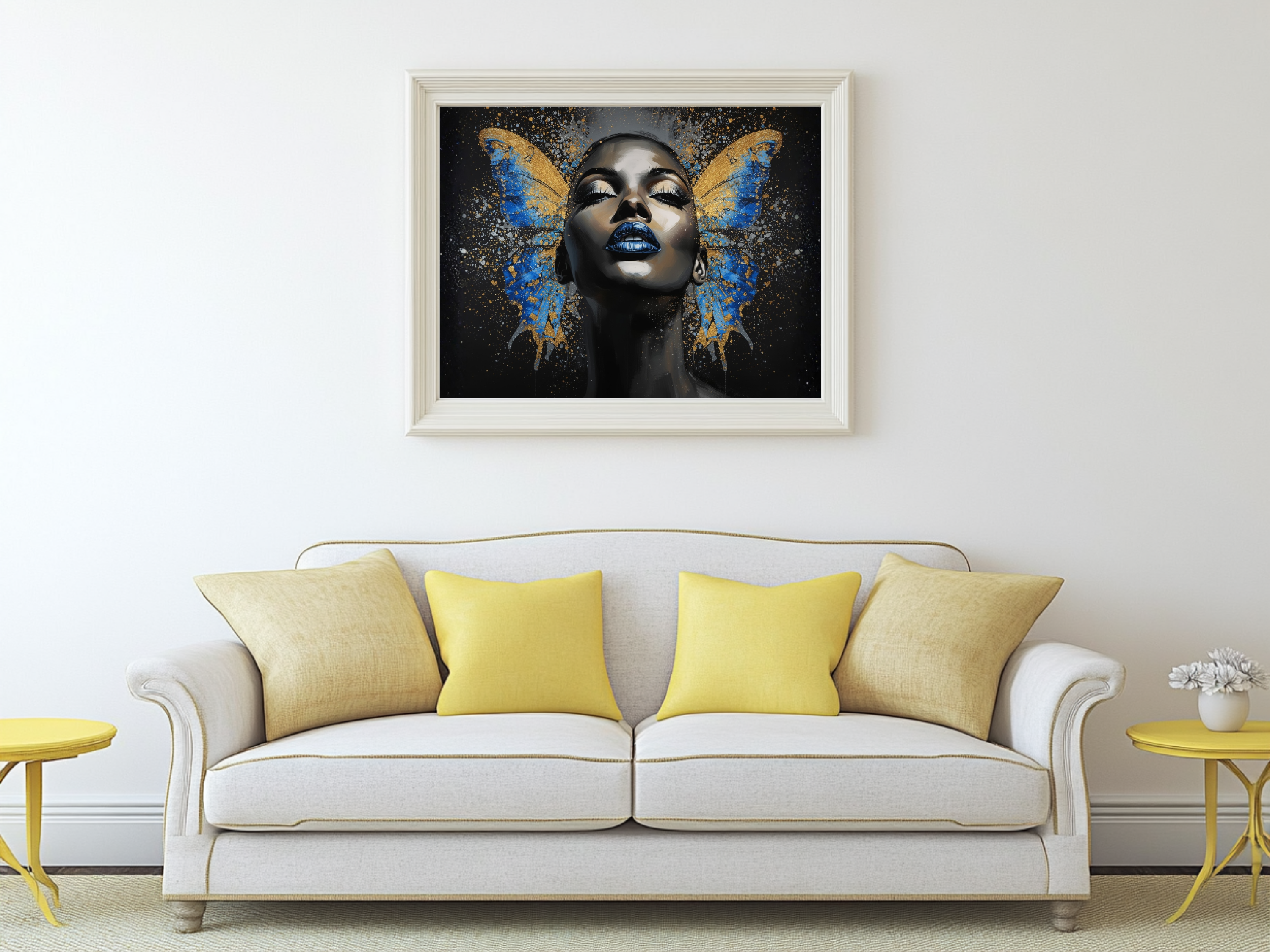 Lady Sanaa – Butterfly Beauty 12×12 Canvas Wall Art