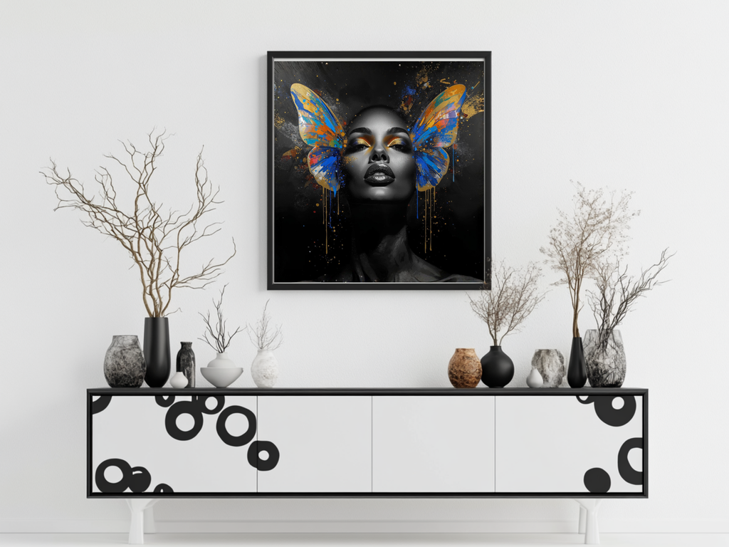 Lady Serenity – Butterfly Beauty 12×12 Framed Wall Art