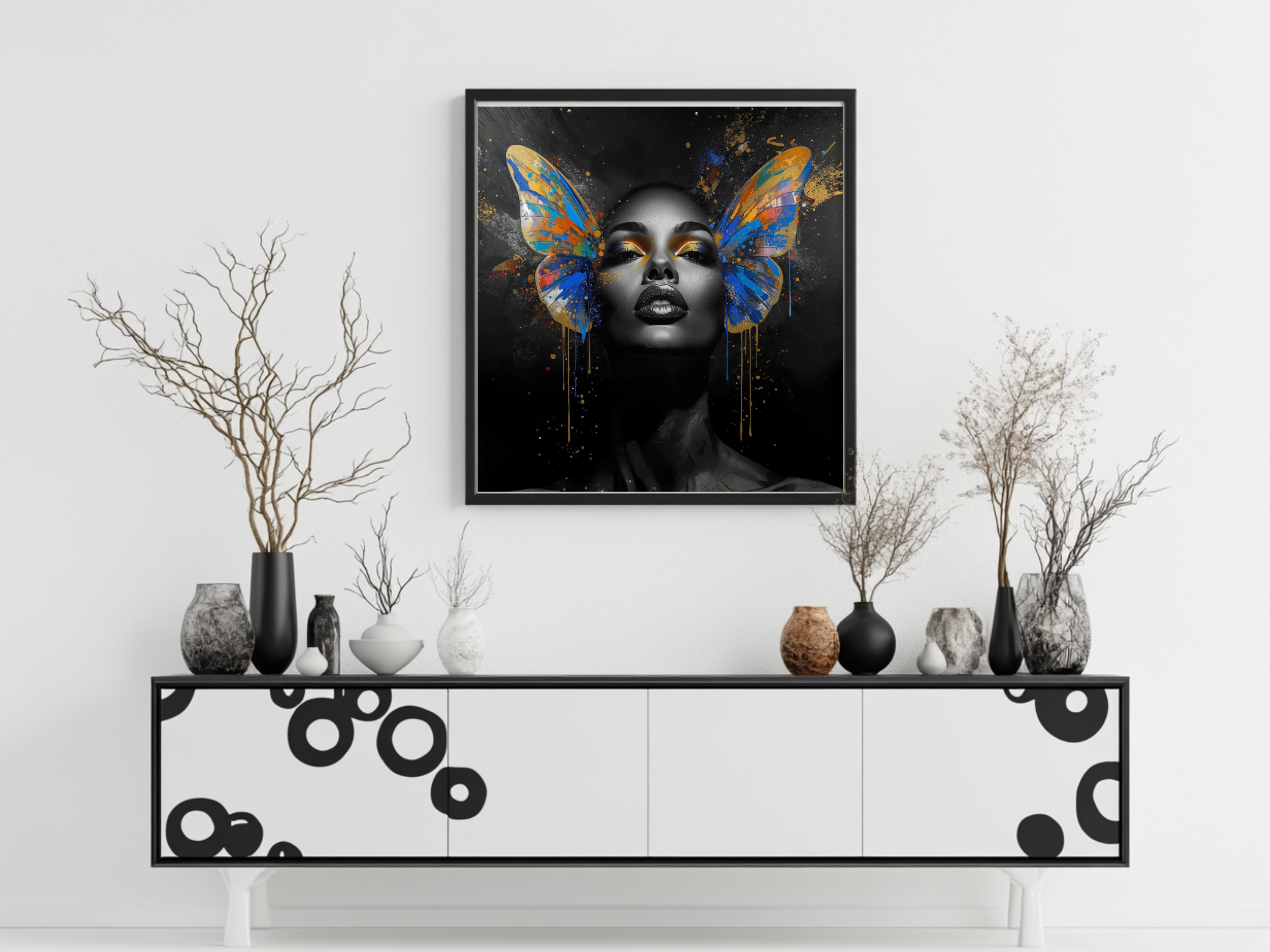 Lady Serenity – Butterfly Beauty 12×12 Framed Wall Art