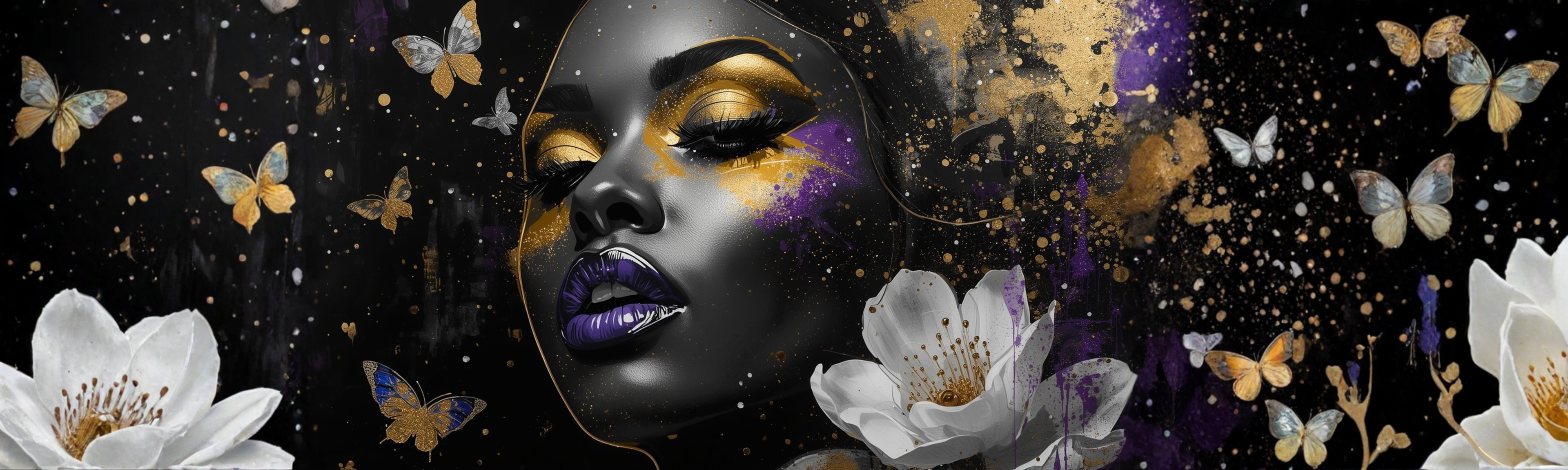 Majesty in Motion – Butterfly Beauty 40×12 Panoramic Canvas