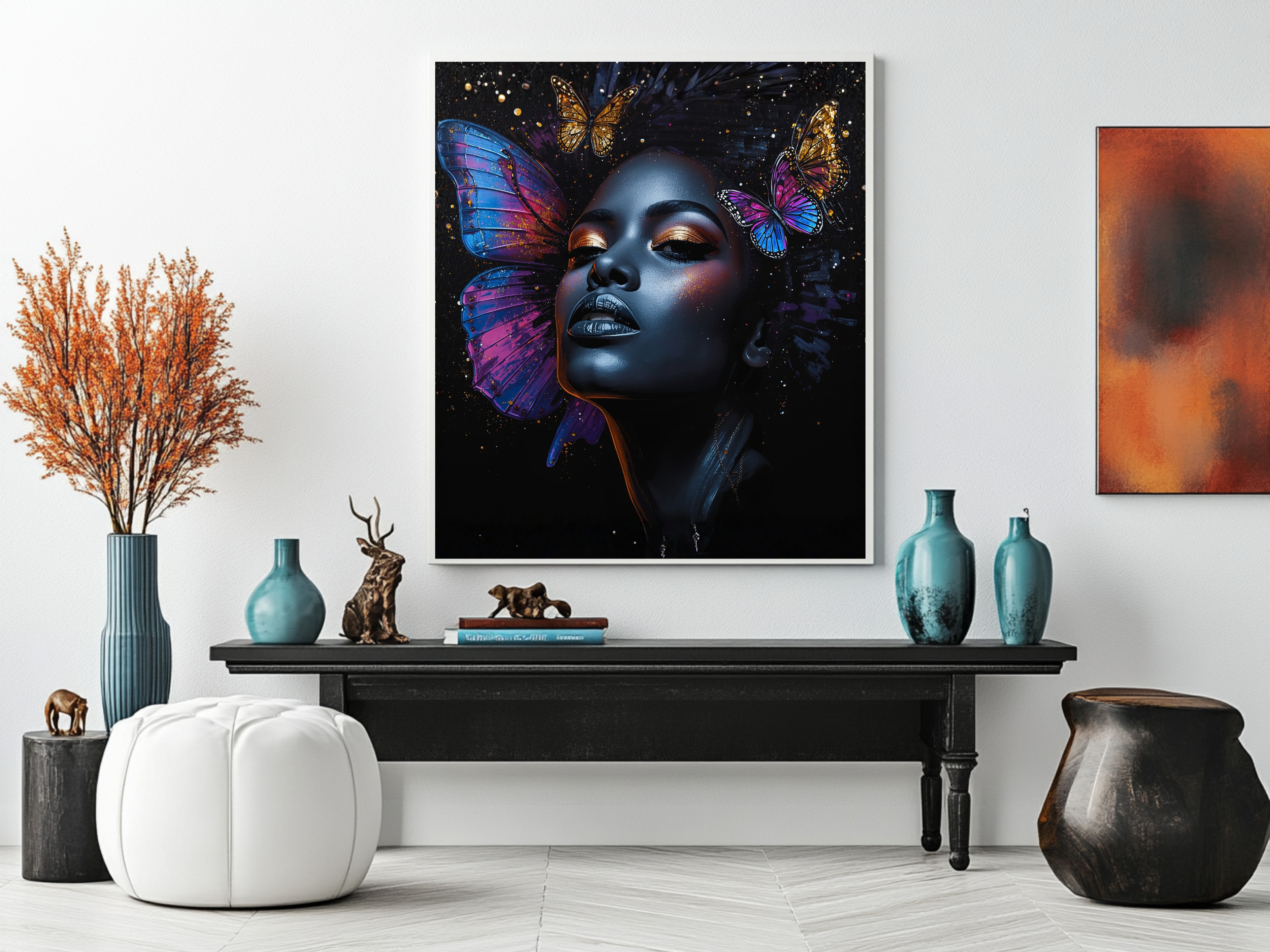 Queen Nyla – Butterfly Beauty 12×12 Canvas Wall Art