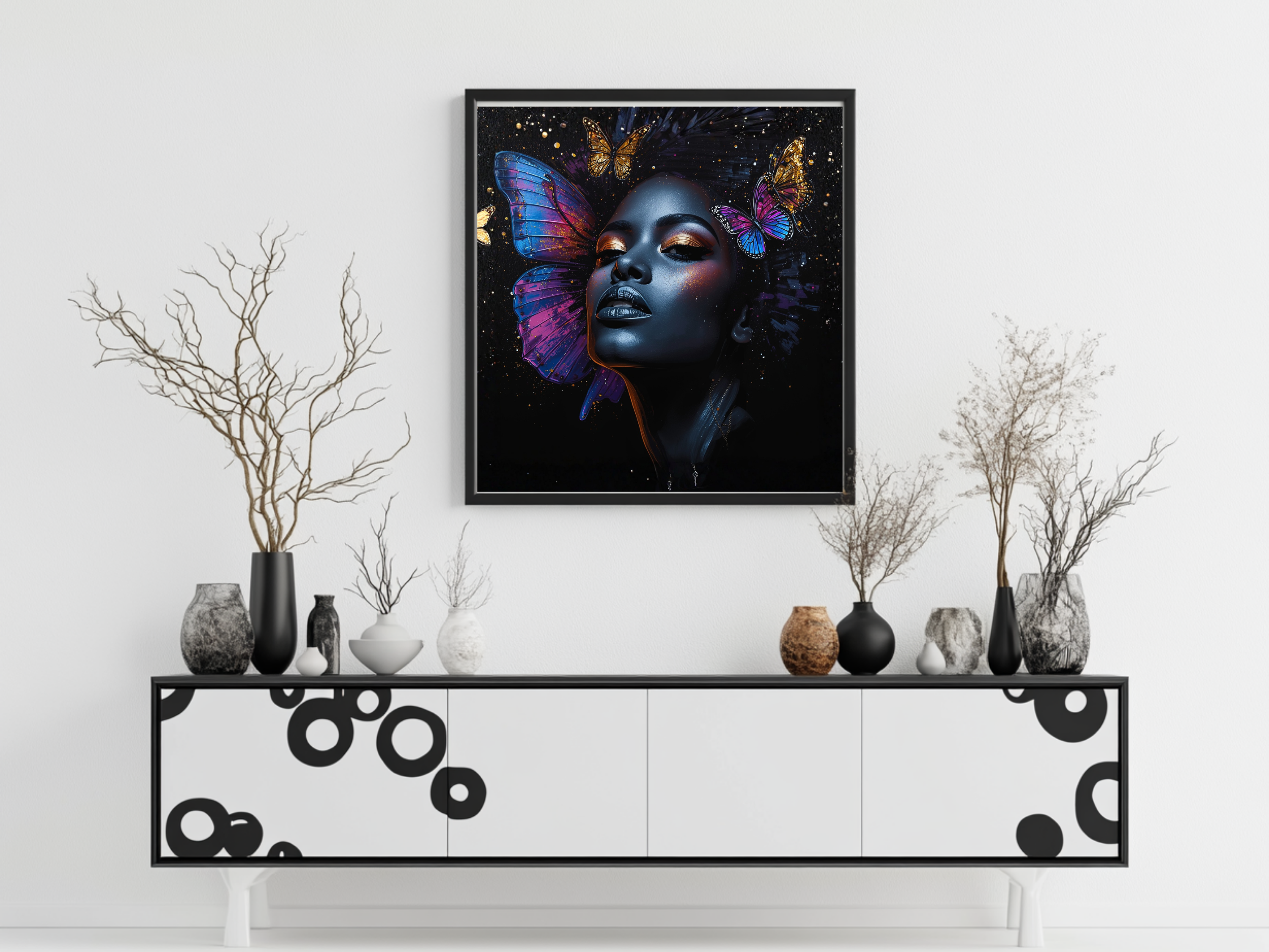 Queen Nyla – Butterfly Beauty 12×12 Canvas Wall Art