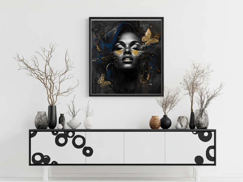 Queen Zahara – Butterfly Beauty 12×12 Canvas Wall Art