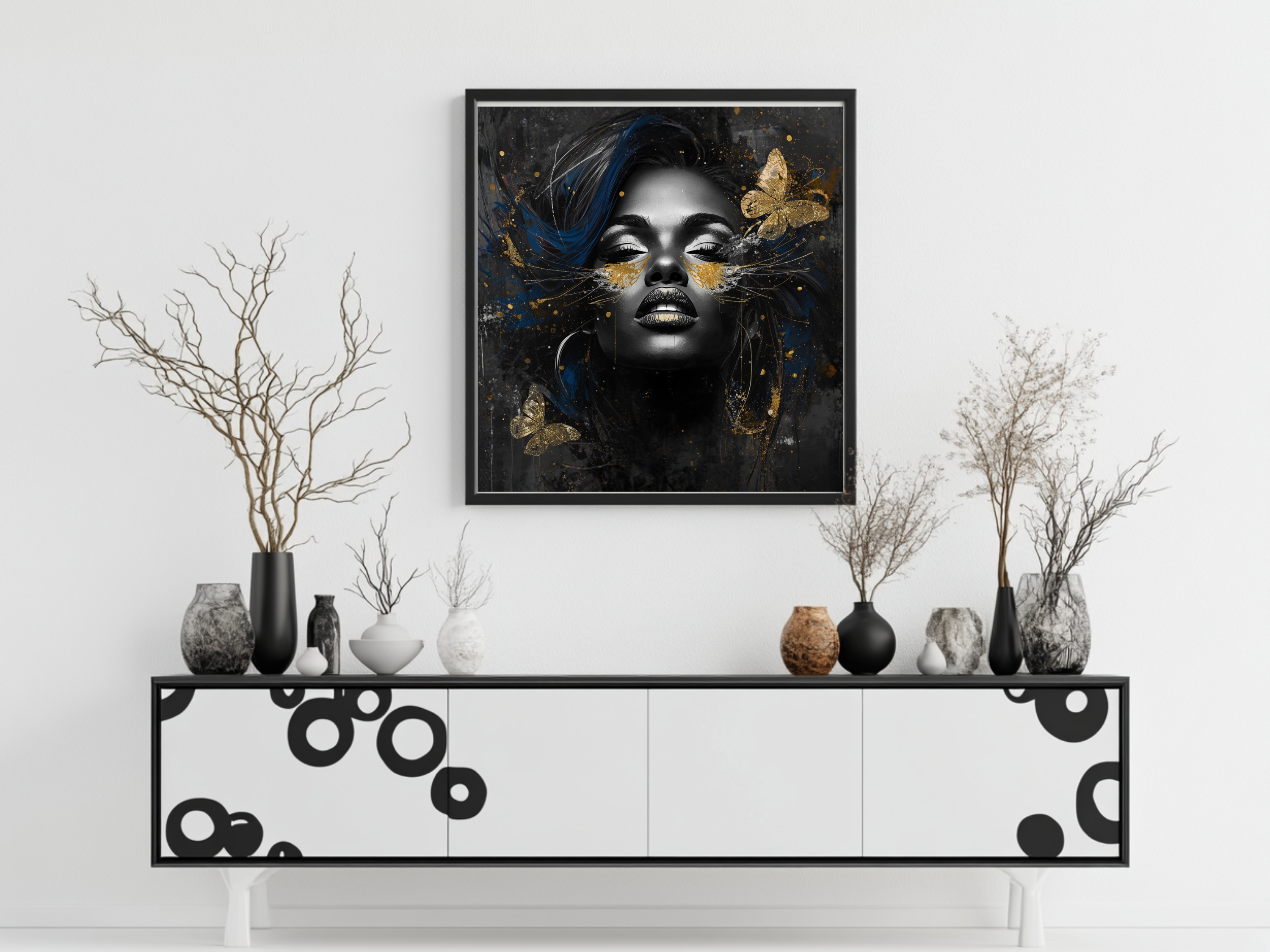 Queen Zahara – Butterfly Beauty 12×12 Canvas Wall Art