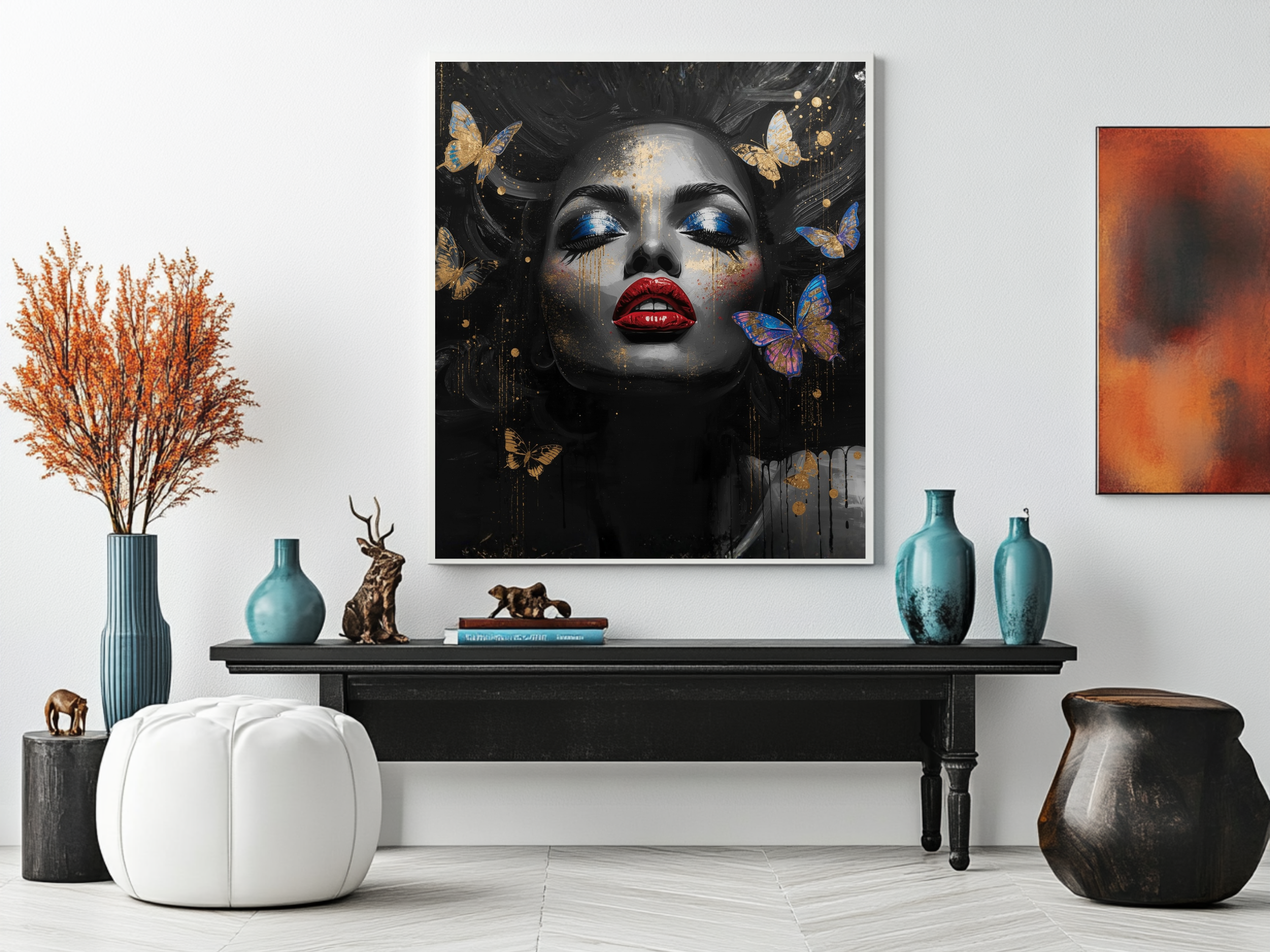 Queen Amara – Butterfly Beauty 12×12 Canvas Wall Art
