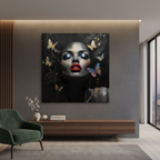 Queen Amara – Butterfly Beauty 12×12 Canvas Wall Art